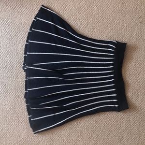 Navy and White Stripped Skirt